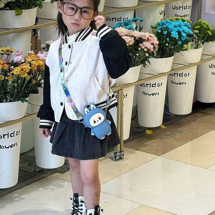 New Labubu Cute Cartoon Silicone Coin Purse for Kids with Adjustable Chain