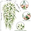 1/2 st 75 cm Vit Konstgjord Morgonvinda Vägghängande Falska Violetta Växter Hängande Blommor Rankor för Hem Trädgård Bröllopsdekor