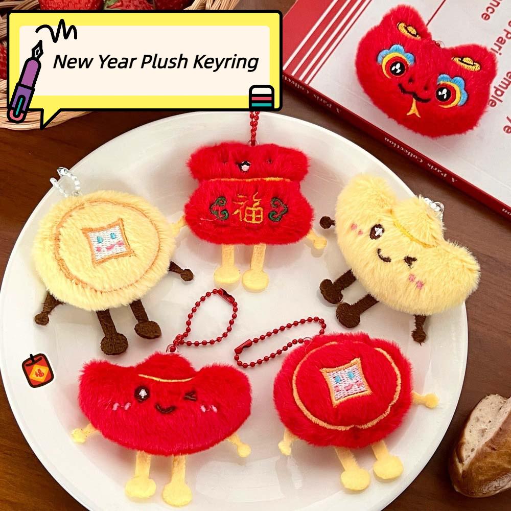 Lion Awakening Chinese New Year Plush Keyring Chinese Style Lion Dance Brooch  Celebrating