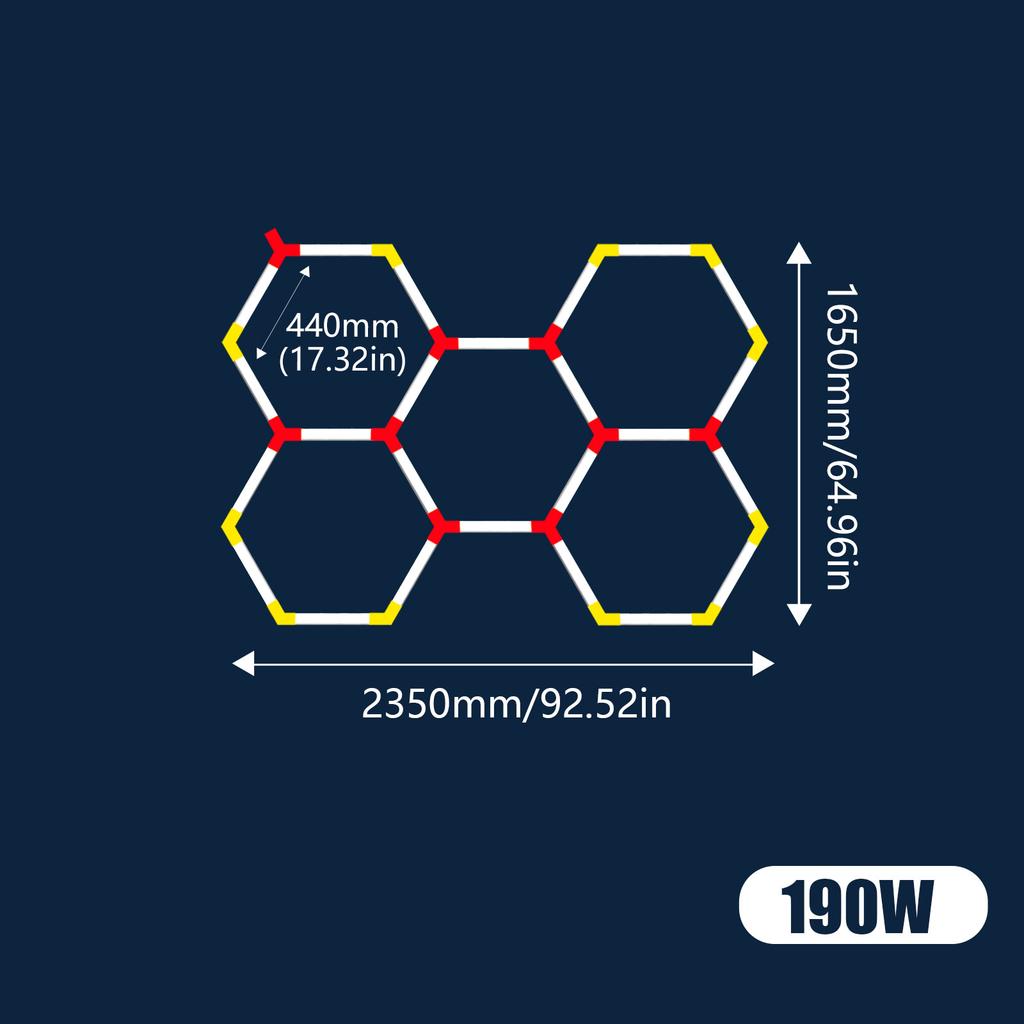 Hexagon Honeycomb Led Lights Garage Light Ceiling Lighting AC85-265V Garage LED Lights For Auto Car Body Repair Workshop