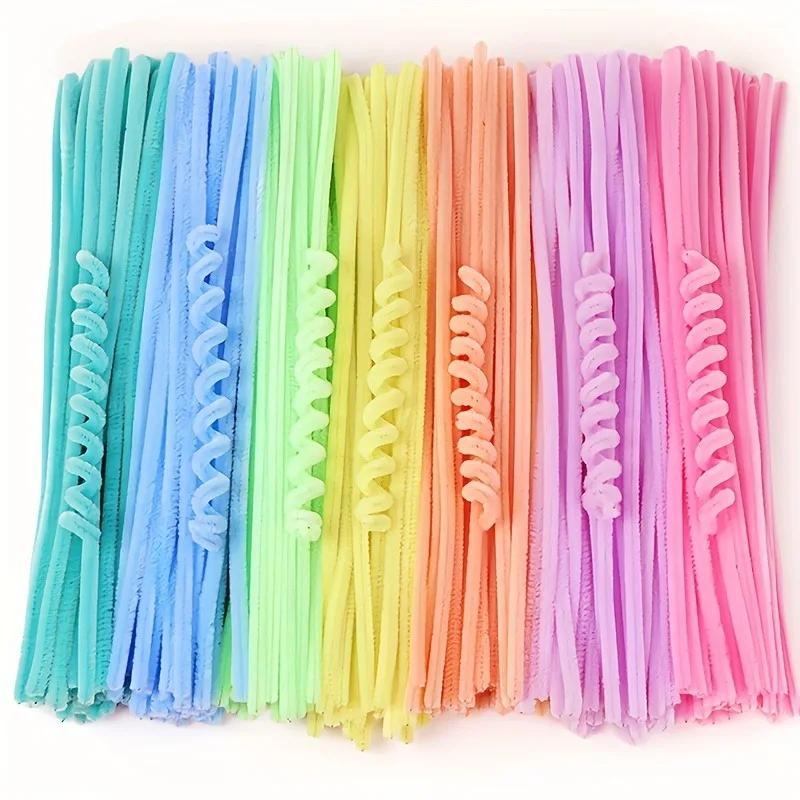 100/10pcs Chenille Stems Pipe Cleaners Twist Sticks Kids Plush Educational Toy Colorful Pipe Cleaner Handmade DIY Craft Supplies