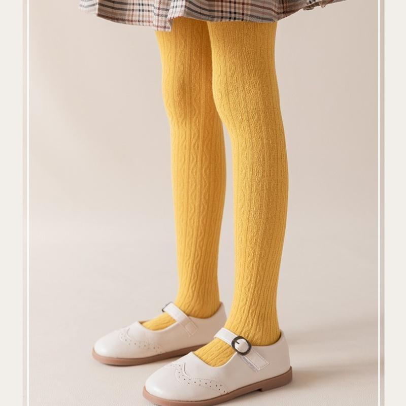 Eleganckie, dziewczęce rajstopy Chic Simplicity Kids Girl w jednolitym kolorze, modne, koreańskie legginsy, pończochy, jesień, wiosna, grube, bawełniane rajstopy