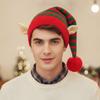 Knitted Christmas Beanie Warm Pointed Pom Bonnet Xmas Costume Headpiece Elf Knit Hat  Carnival