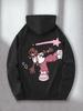New Trendy Letter Pattern Design, Kangaroo Pocket Fashion Pattern, Front And Back Print Men'S Comfortable Daily Casual Hoodie Swea