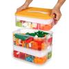 Children's Toy Storage Box Lego Container Box with Lid 3 Tiers Stacking Toy Box Puzzle Block Set Clear Organization Box Figure Toy Storage Box Toy Sto
