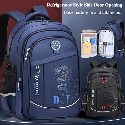 School Open Must Have Children's Backpack New Refrigerator Style Side Door Schoolbag Lightweight Burden Reduce Primary Secondary School Boys' Book Bag