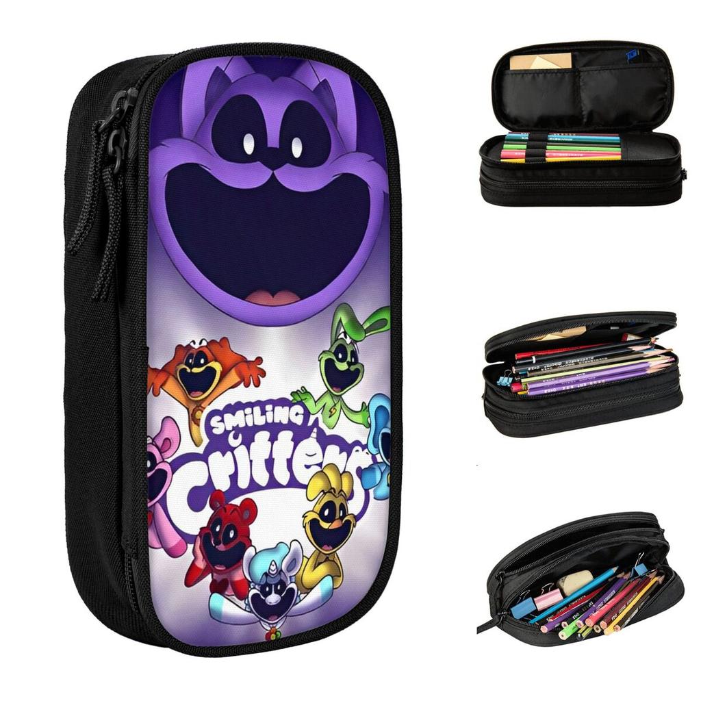 Astuccio per Matite Anime Cartone Animato Animale Sorridente Borsa per Penne Ragazze Ragazzi Grande Capacità Ufficio Astucci per Matite Cosmetici
