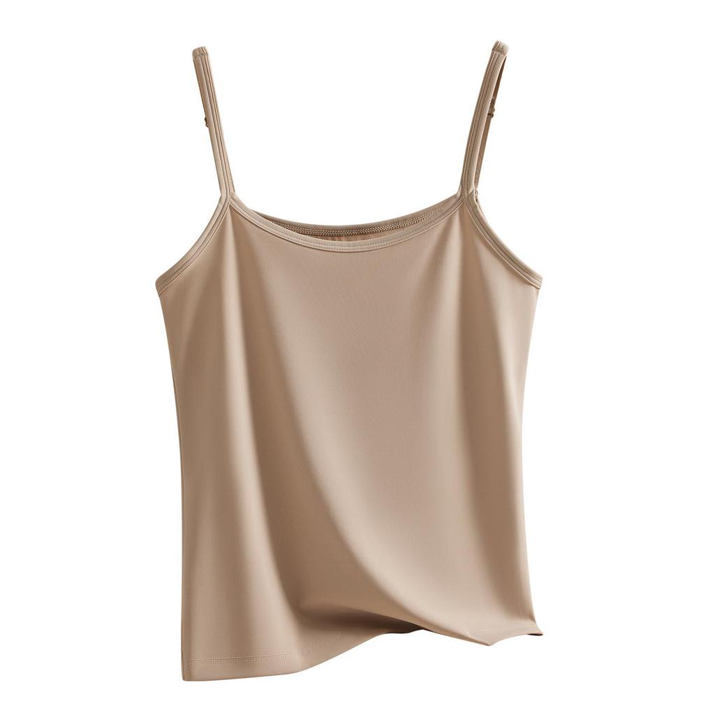 Women's Seamless Ice Silk Camisole Tank Top - Versatile, Slimming, Sleeveless, Plus Size, Lightweight