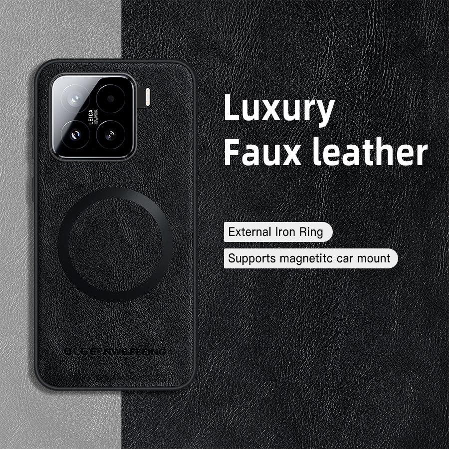 For Xiaomi 15 Deksel Magnetisk Støtsikkert Deksel For Xiaomi 15 12T Pro Funda For Xiaomi 14T Pro Vintage Klassiske Skinntelefonskall