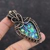 Abalone Shell Gemstone Pendant Copper Wire Wrapped Pendant Abalone Shell Jewelry Handmade Brand New Pendant Gift For Him Copper Wire Jewelry