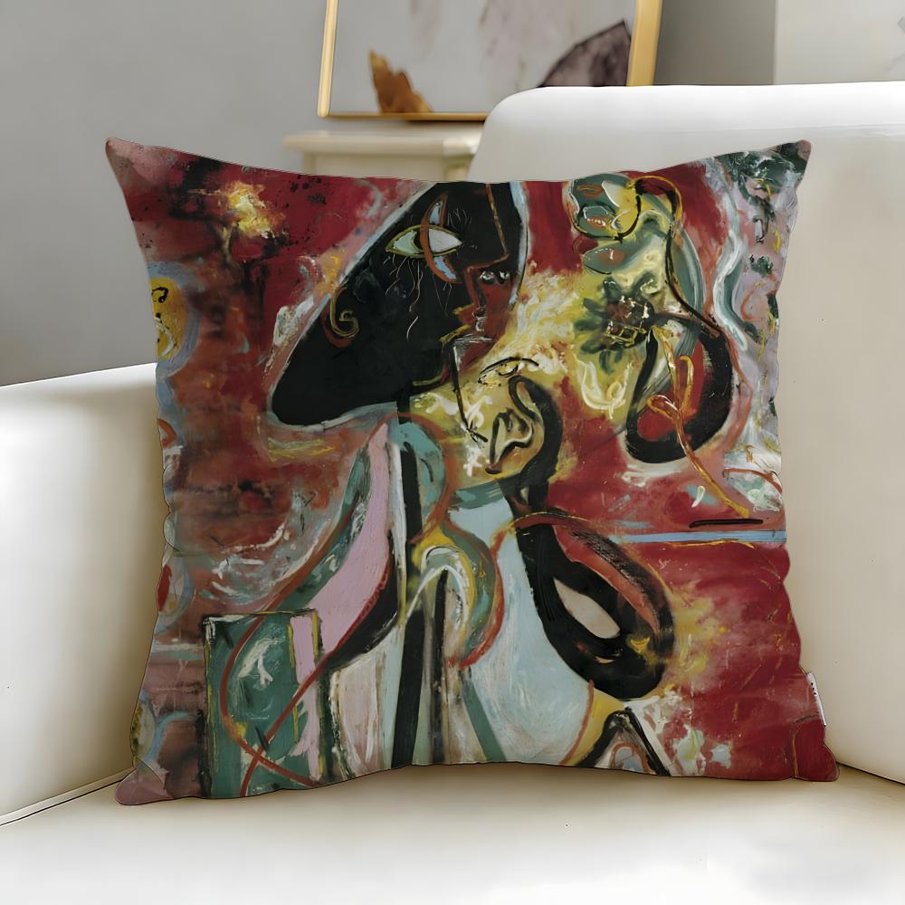 classic painter Jackson Pollock Cushion Cover Soft & Easy-Wash Pillow Case – Versatile for Couch, Bed, Travel and Office