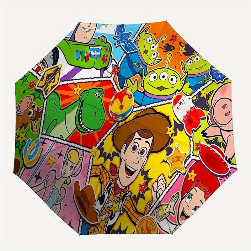 1pc Toy Story Characters Automatic Folding Umbrella: Compact 8 Bone Design Cartoon Outdoor Travel Companion, Business Umbrella, Christmas Va