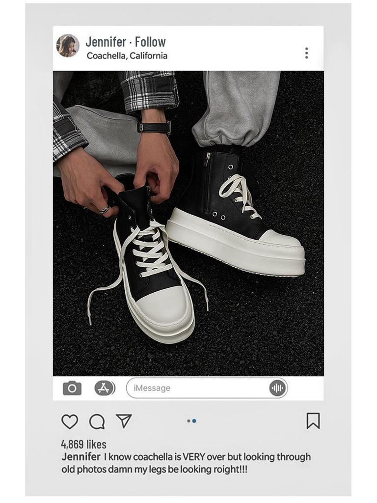 2024 A/W Unisex Thick-Soled High-Top Trend Street Dance & Skate Shoes (18456-J)