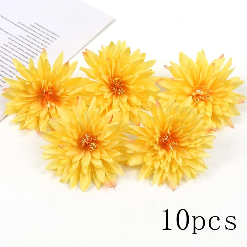 Orange Artificial Flowers Heads Silk Fake Flowers for Home Decor Party Marriage Wedding Decoration DIY Wreath Gifts Accessories
