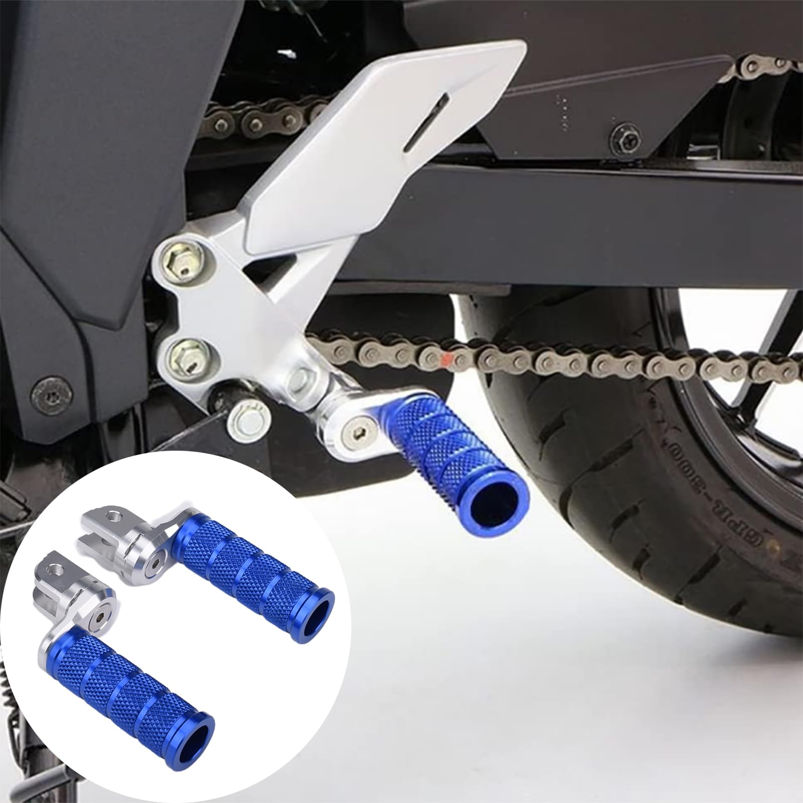 

Motorcycle Aluminum Step for Suzuki SV650 Adjustable Anti-Slip Multi-Step (Blue) синий