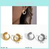 Geometric Stainless Steel Earring Set With Pvd Coating For Womens Minimalist Jewelry