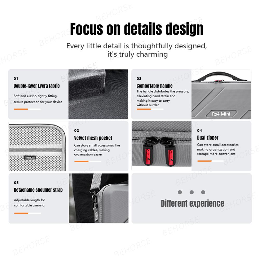 

Carrying Case For DJI RS 4 Mini Hard Shell Handbag Portable Storage Bag Waterproof For DJI RS 4 Mini Handheld Head Accessories сірий