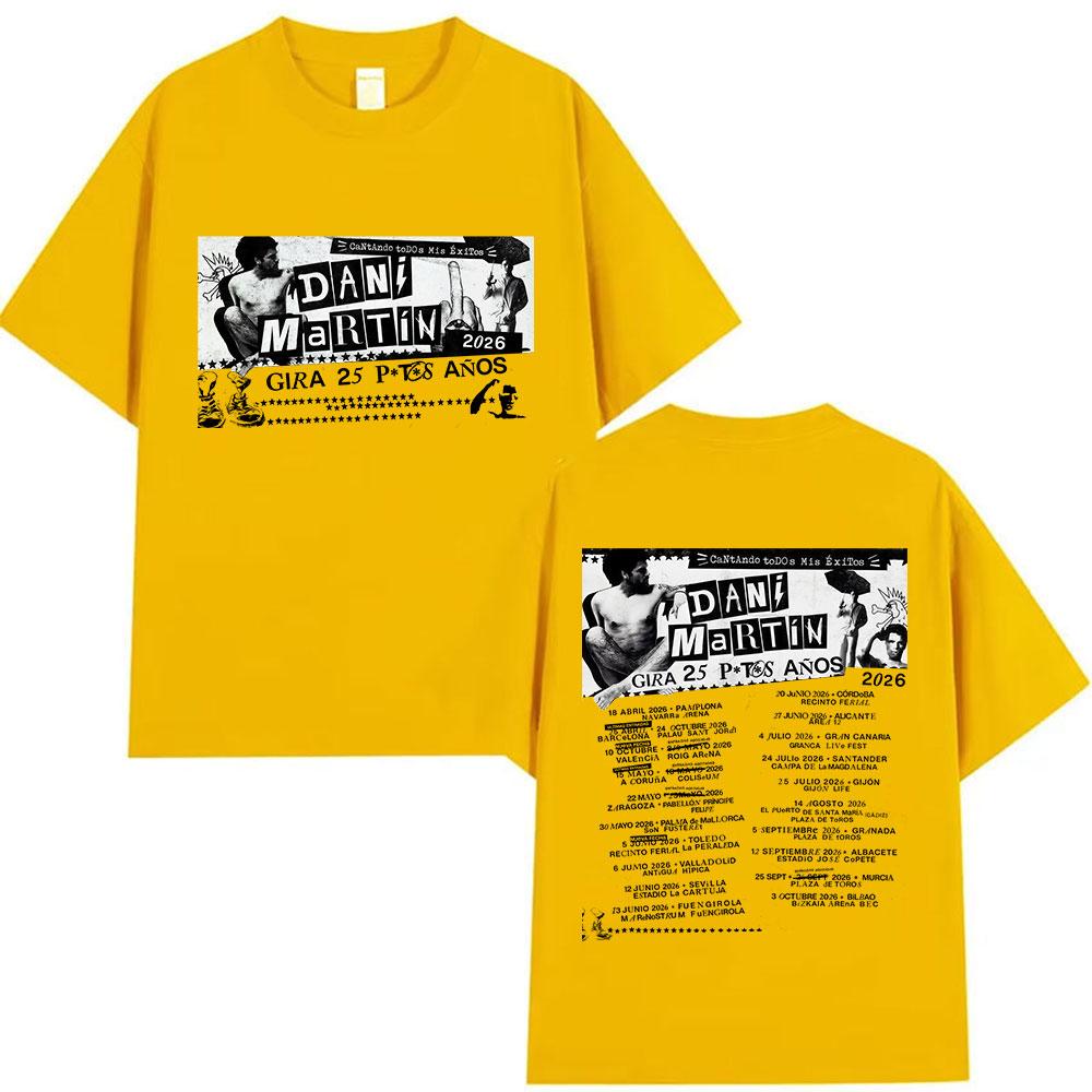 2025 Summer Rapper Dani Martin Tour Merch T-shirt Men s Fashion Summer Pure Cotton 100% Printed Loose Leisure Fashion T-shirt S