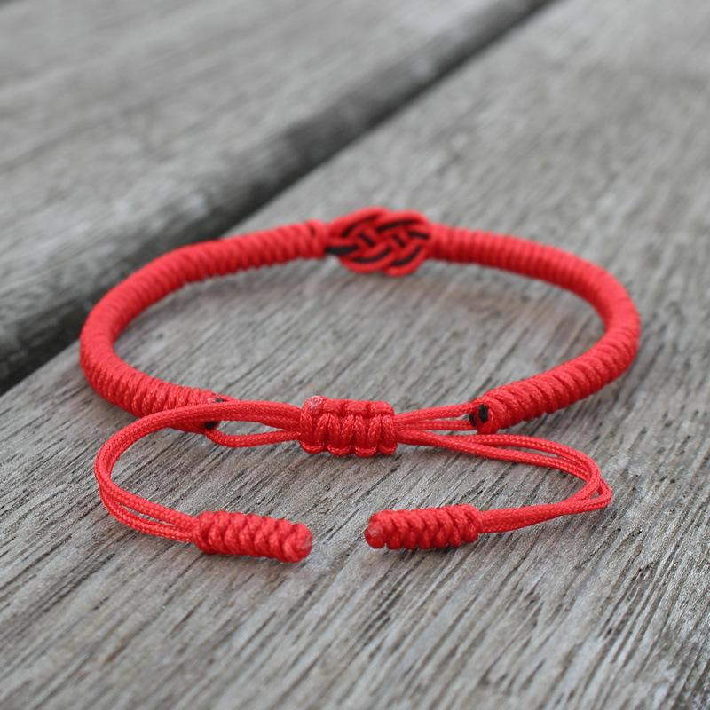 2 Colors Handmade Chinese Red String Bracelet Unisex Weaven Adjustable Friendship Braslet Gift For Lovers Pulseras Rojas Joias