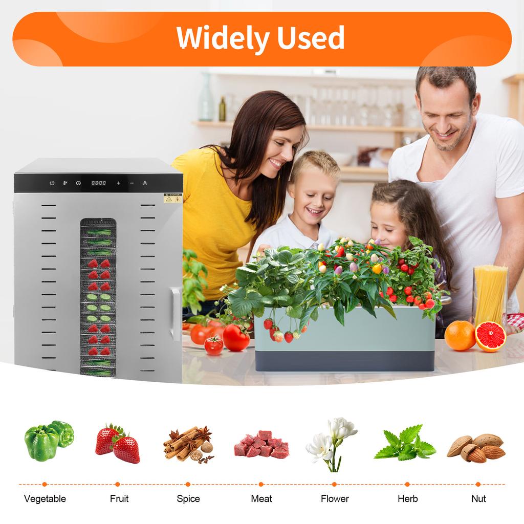 Commercial Food Dehydrator 20 Trays 1700W Stainless Steel, Digital Electric Dryer Machine for Fruit Jerky Meat Herbs Pet Treats