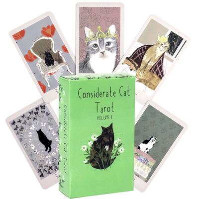 Cartas de Tarô Oráculo de Gato Atencioso Cartas de Lazer e Entretenimento Reunião Familiar Baralho de Adivinhação Cartas de Jogo de Tabuleiro