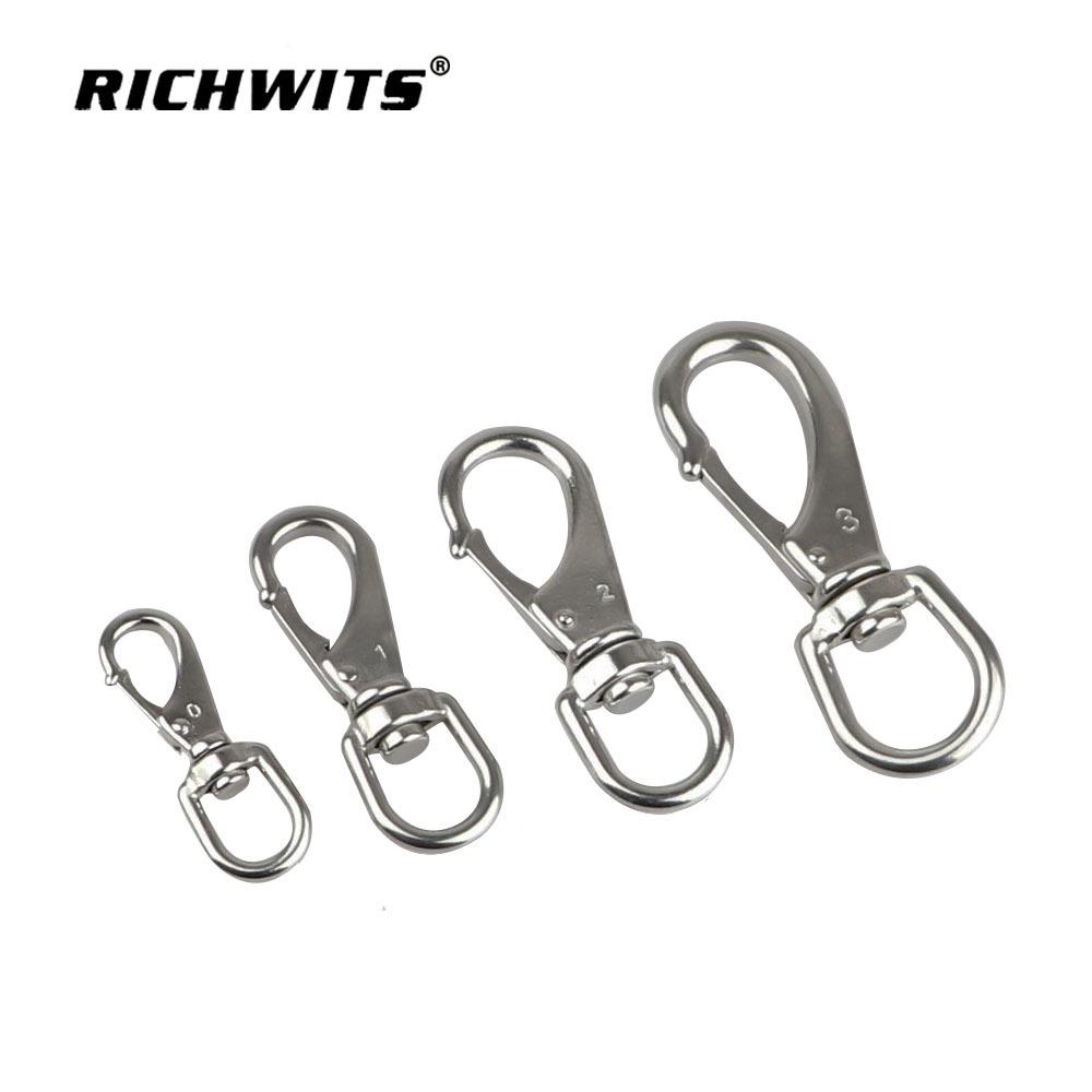 Универсальный крючок и брелок из нержавеющей стали с поворотным карабином и пружинной застежкой A# 304 (13g)