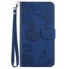 HT03 For Sony Xperia 10 VI Leather Case Butterfly Flower Wallet Phone Cover with Wrist Strap