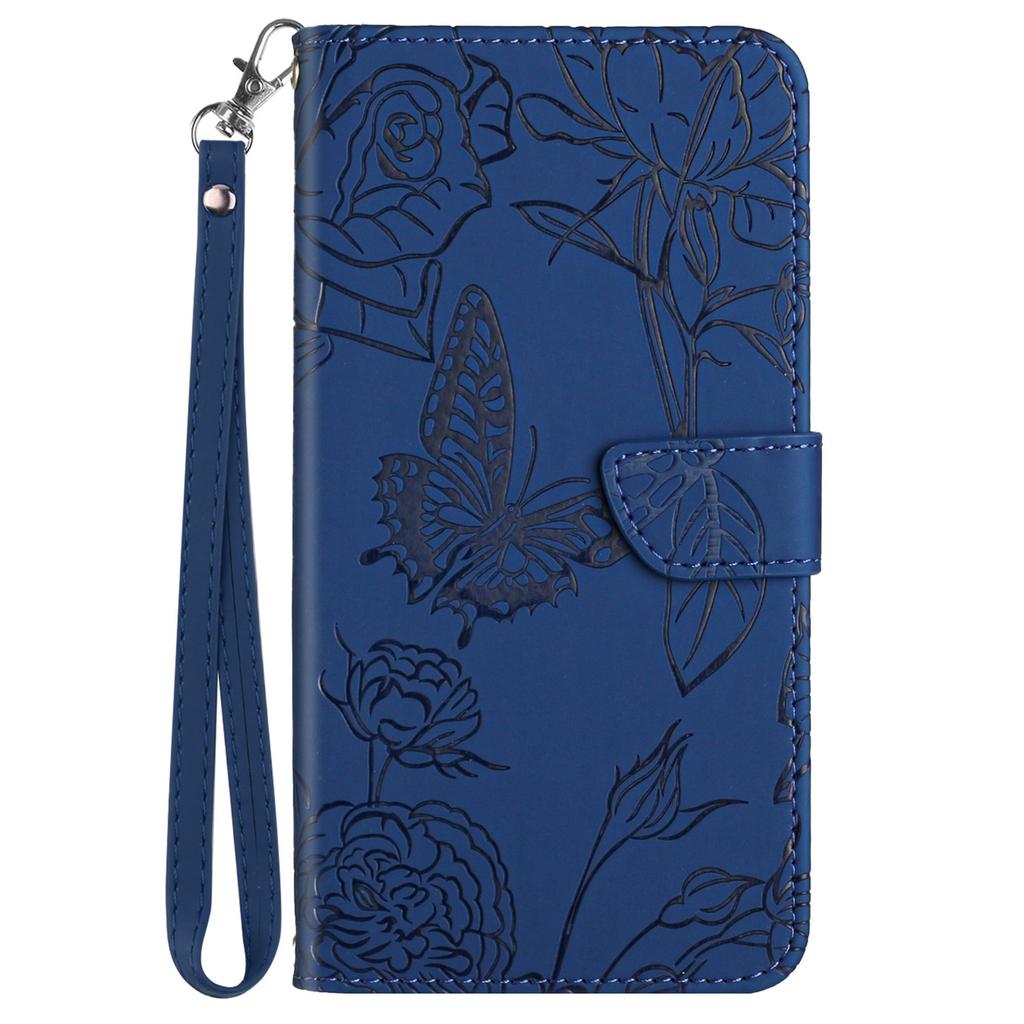 HT03 For Sony Xperia 10 VI Leather Case Butterfly Flower Wallet Phone Cover with Wrist Strap