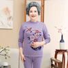 Women's Plus Size Fleece-Lined Warm Underwear Set for Middle-Aged and Elderly