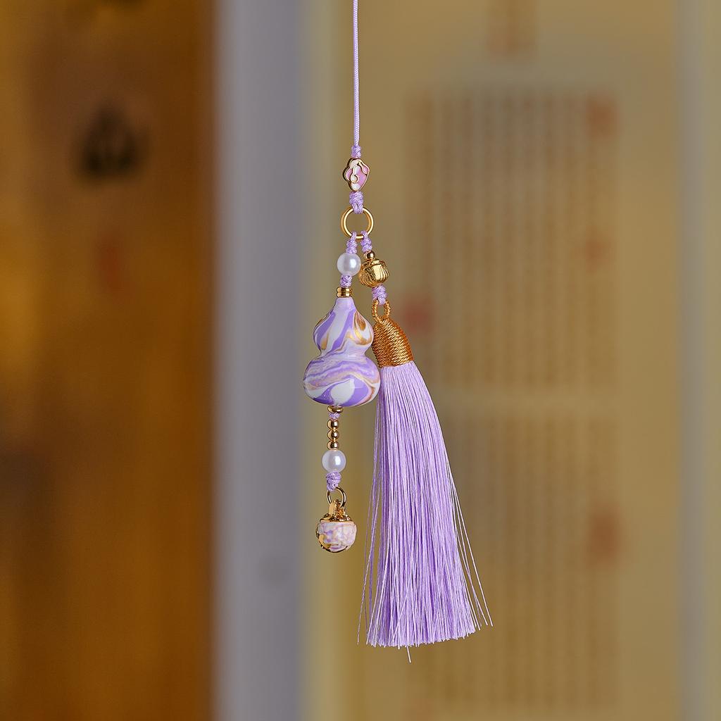 Lingyin Temple Large Lacquer Gourd Pendant Hand-Woven Tassel Lanyard Mobile Phone Chain Scenic Cultural Creation