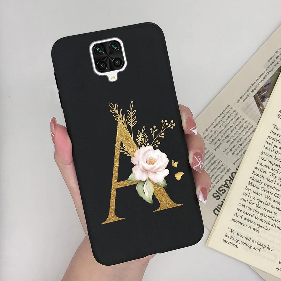 For Xiaomi Redmi Note 9 Pro Case Flowers Letters Silicone Soft TPU Back Cover For Xiomi Redmi Note9 Pro 6.67'' M2003J6B2G Case