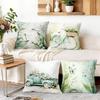 4 Pcs Lily Of The Valley And Green Leaves Single-Sided Printed Pillowcase Cushion Cover For Living Room, Bedroom, Car Decoration