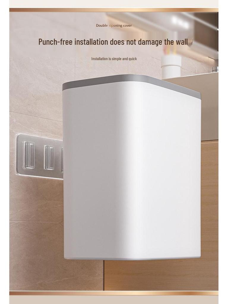 2024 Wall-Mounted Trash Can with Lid for Narrow Spaces - Perfect for Bathroom, Kitchen, or Living Room