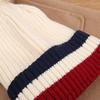 Fashionable Autumn/Winter Pom-Pom Striped Decorative Versatile Knit Hat, Warm And Comfortable, Stylish Casual Wool Beanie