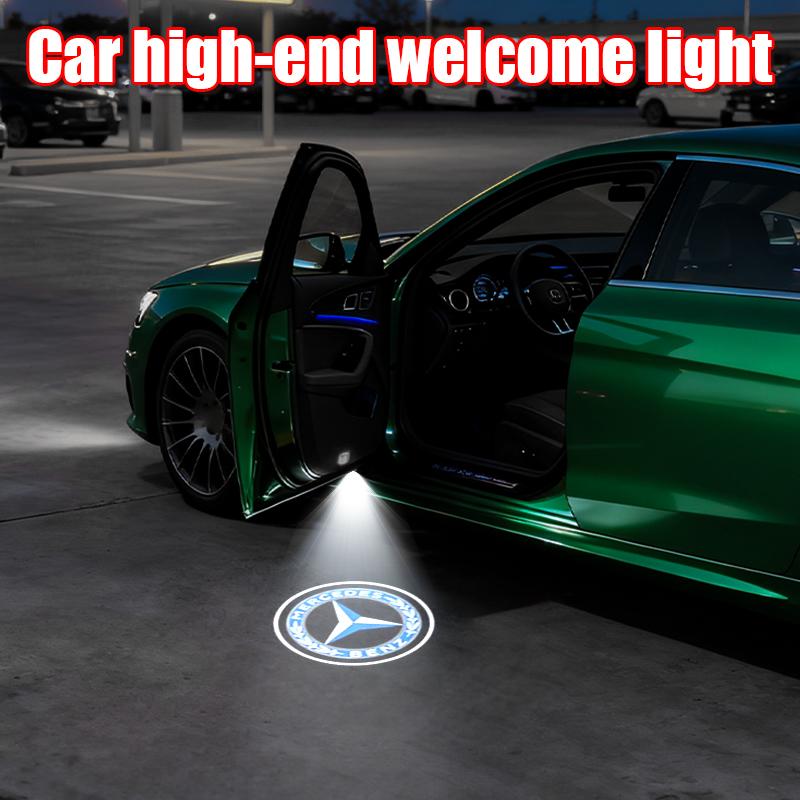 2PCS Wireless Led Car Door Lamp Welcome Laser Projector Atmosphere Warning Light Mercedes Benz AMG W205 W204 W206 W213 W212 W177