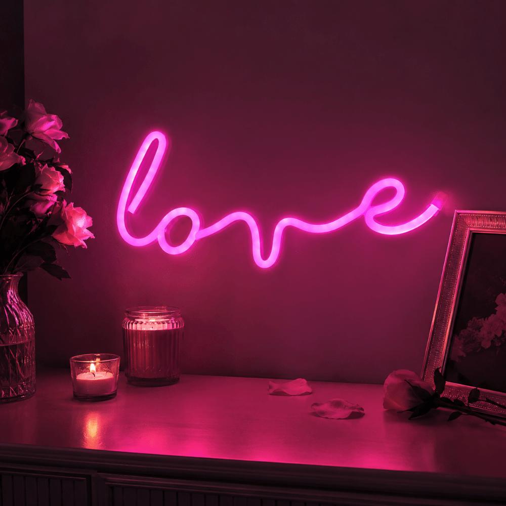 Love LED Light English Letter Shape LED Neon Sign Stylish Decorative Light  Dorm Decor
