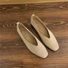 Fashion Bailamos Women's Square Toe Vintage Flats Soft Loafers Comfortable Leather Ballet Shoes for Female Dress Shoes Mujer