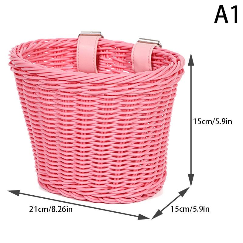 Coș detașabil pentru bicicletă, Coș de bicicletă din imitație de ratan, Geantă de depozitare pentru ghidon din față, Rucsac Accesorii pentru ciclism