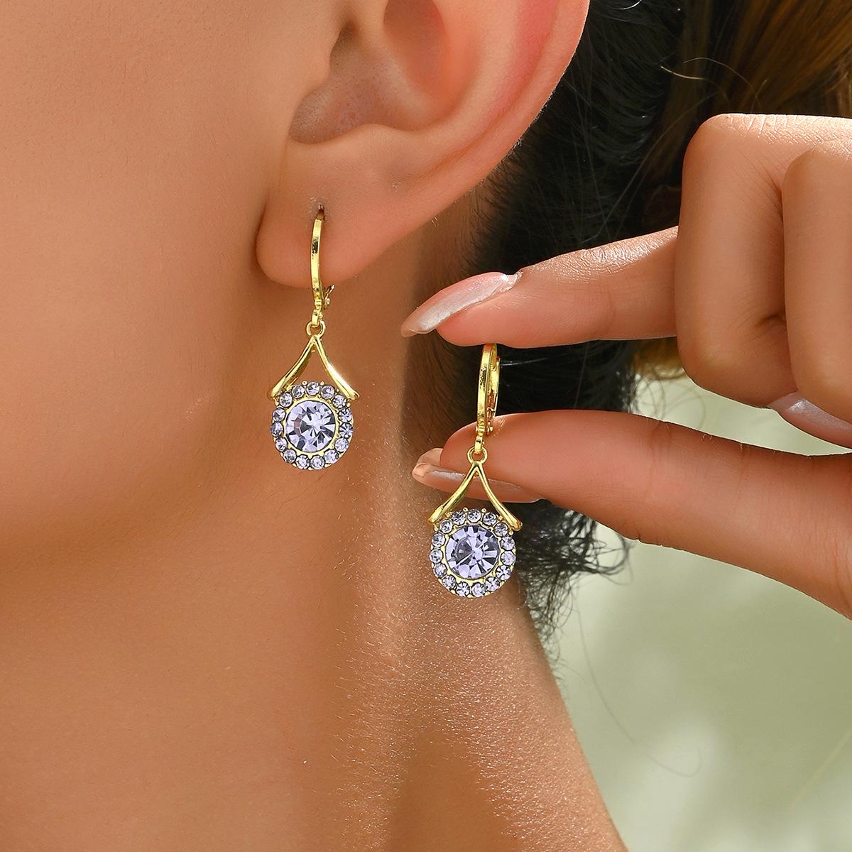 

Mori милые женские простые серьги с аметистом, серьги высокого класса