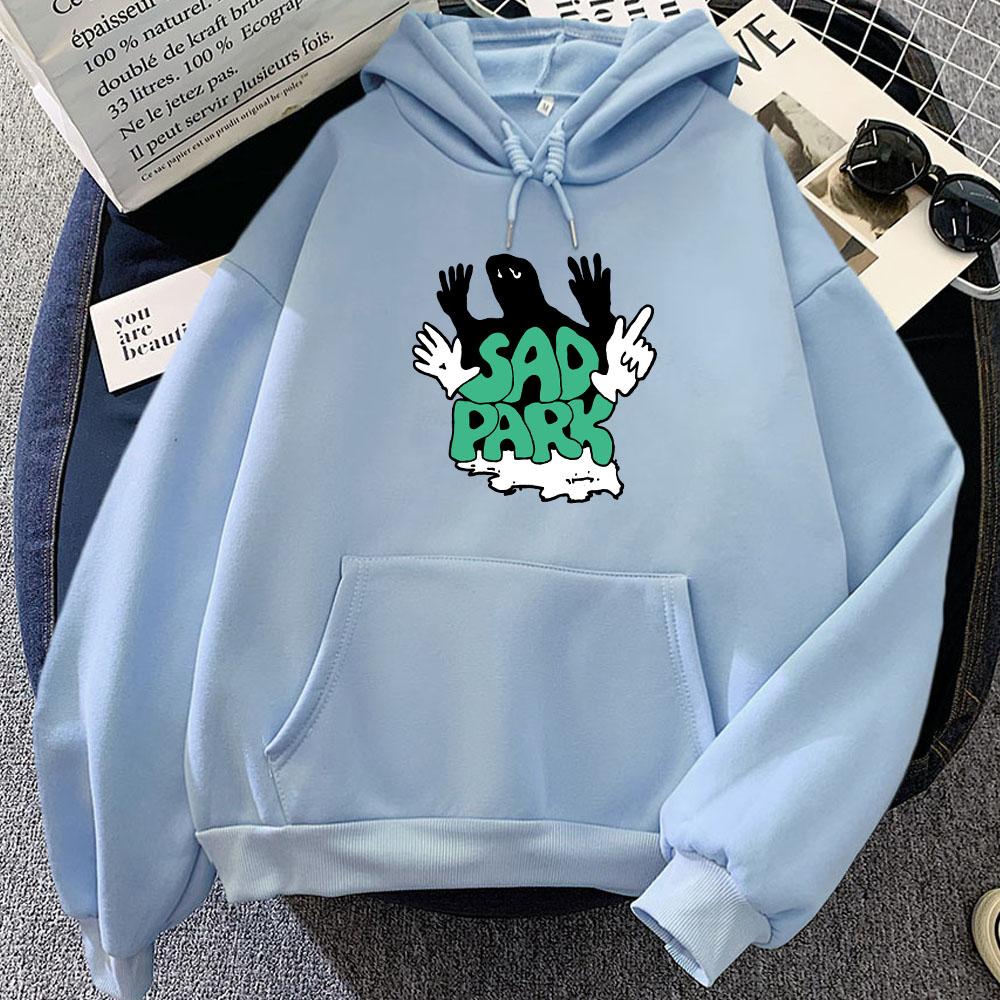 Women Clothes Band Sad Park Graphic Hoodies Casual Long Sleeve Harajuku Fashion Sweatshirts Moletom Winter Warm Hooded Pullovers