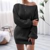 Women's Knit Off-Shoulder Lantern Sleeve Sweater Dress - Autumn/Winter 2025 Collection