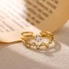 Dainty Star Chart Zircon Stainless Steel Women's Rings Gold Color Anti Fading Adjustable Ring New In Wedding Jewelry Accessories