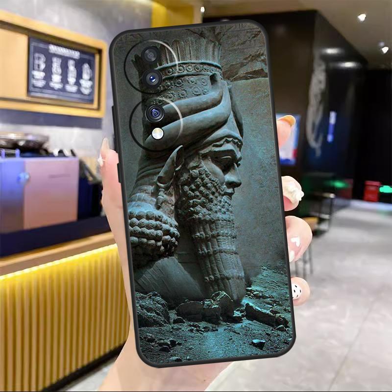 Assyrische Statue lamassu Kunst Voor Honor Magic 8 7 6 5 Lite Hoesje Voor Honor 200 400 Pro 50 70 90 X8c X8b X9a X9b X9c Win RT
