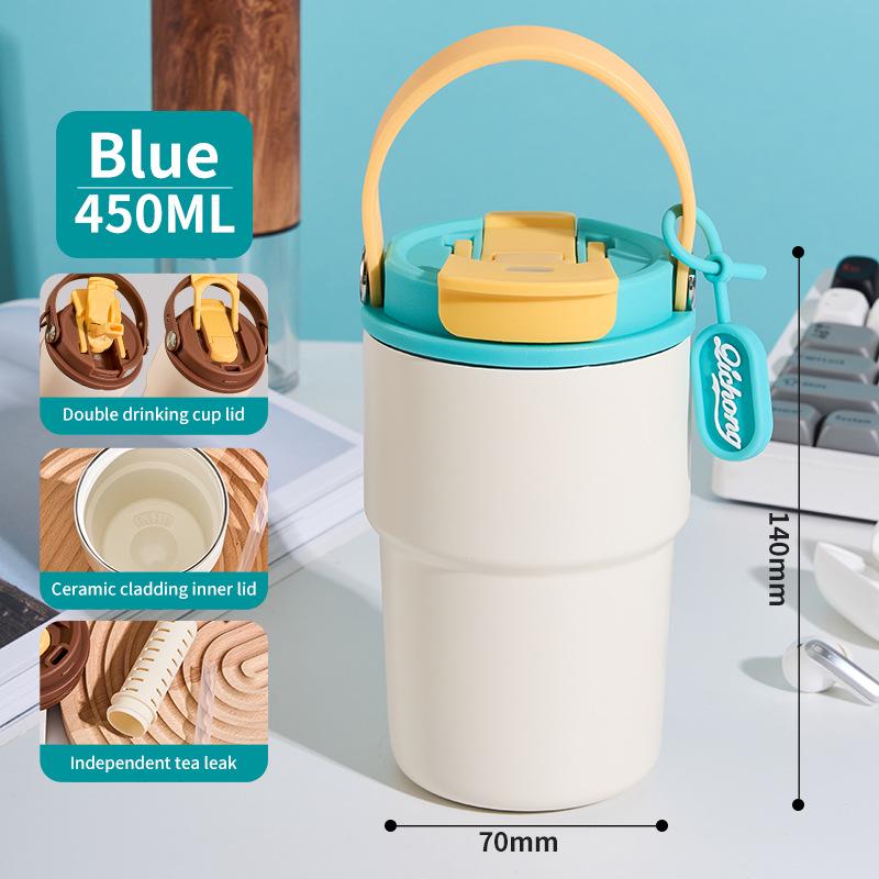 

2025 Компактная термокружка для кофе для мужчин и женщин – Высококачественная, портативная дорожная кружка 450ml