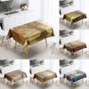 Natural Trees Tablecloth World Scenery  Anti-Stain Waterproof Rectangular Kitchen Table Home Decoration