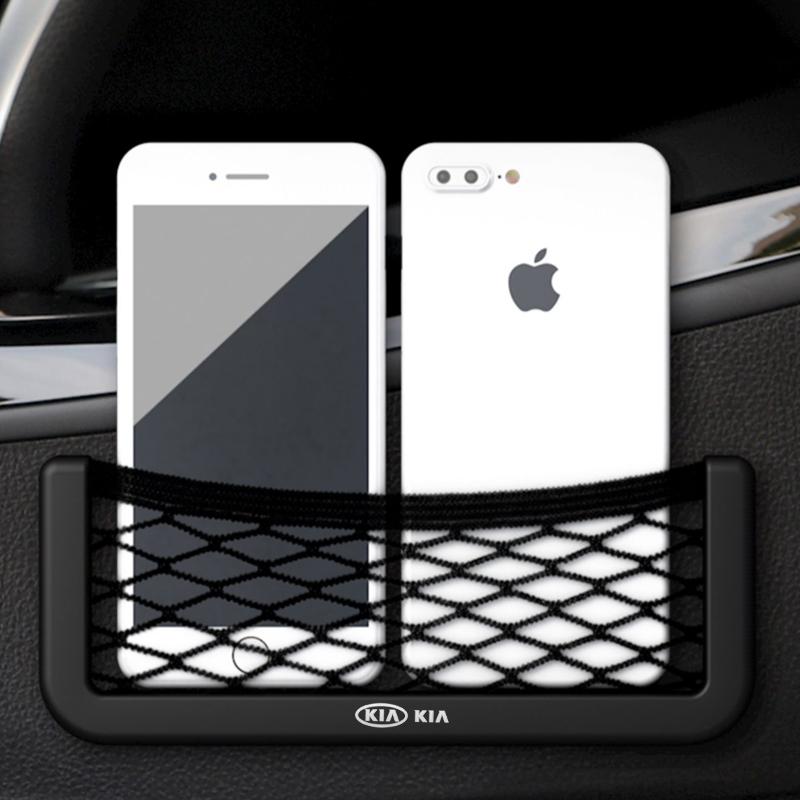 Car Storage Net Bag For KIA Sportage Rio Ceed Picanto K5 K9 Sorento Phone Holder Pocket Organizer auto Accessories car styling