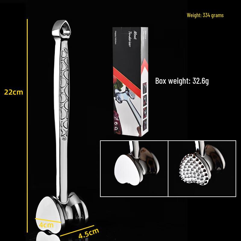 MUTTI Heart-Shaped Solid Zinc Alloy Meat Tenderizer