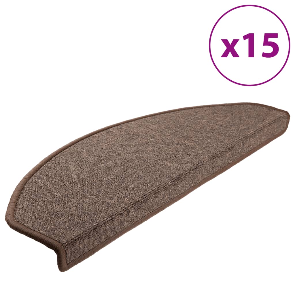 Stair Treads 15 Pcs. 65x24x4 cm Coffee Brown Semi Circular Large