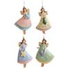 1 pcs DIY Crafts Wooden Christmas Tree Decor 1D Flat Colorful Design Girl-Shaped Pendant Ornaments Xmas Decor Xmas