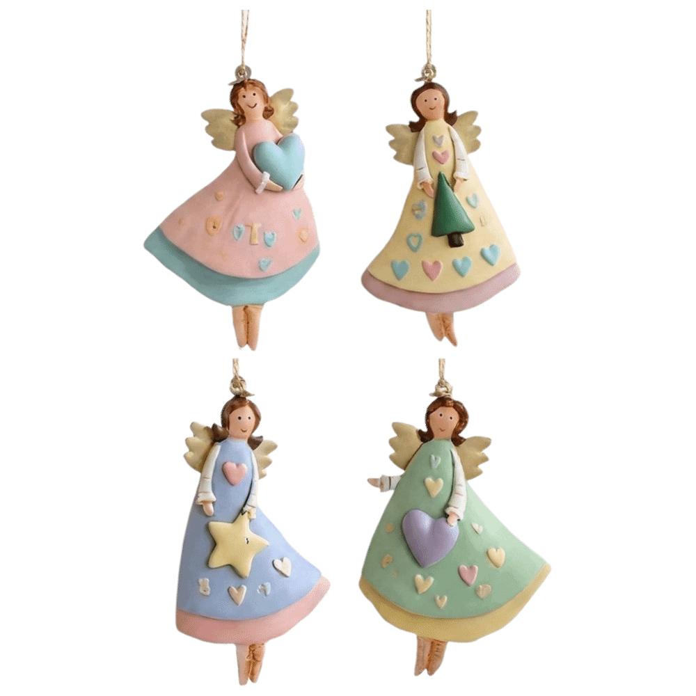1 pcs DIY Crafts Wooden Christmas Tree Decor 1D Flat Colorful Design Girl-Shaped Pendant Ornaments Xmas Decor Xmas